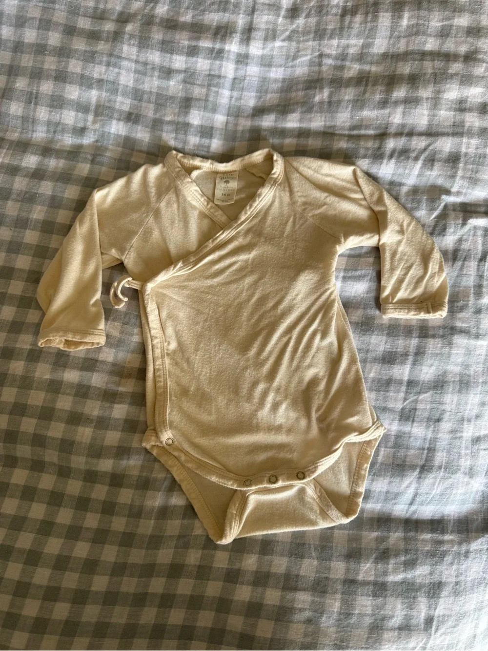 Organic Wrap One-Piece in Cream - Gentle Long Sleeve Bodysuit
